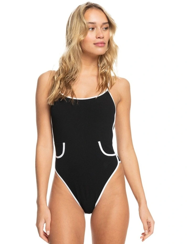 New Life High Leg One Piece Swimsuit in Anthracite image 1