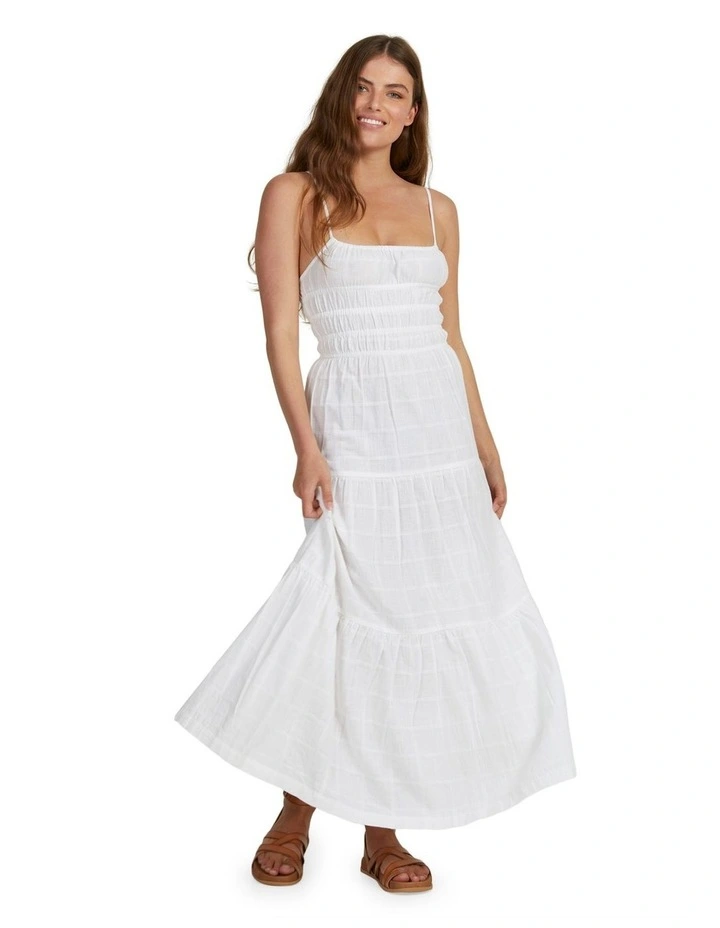 Costa Del Sud Tiered Dress in Egret image 5