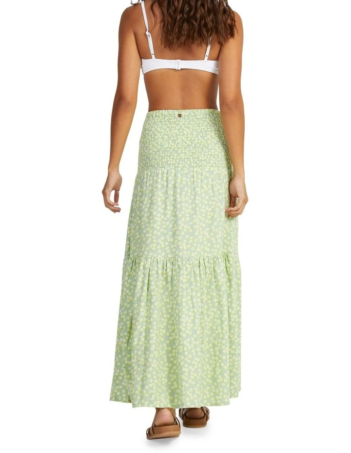 Remember The Time Maxi Skirt in Quiet Green Floral Delight image 2