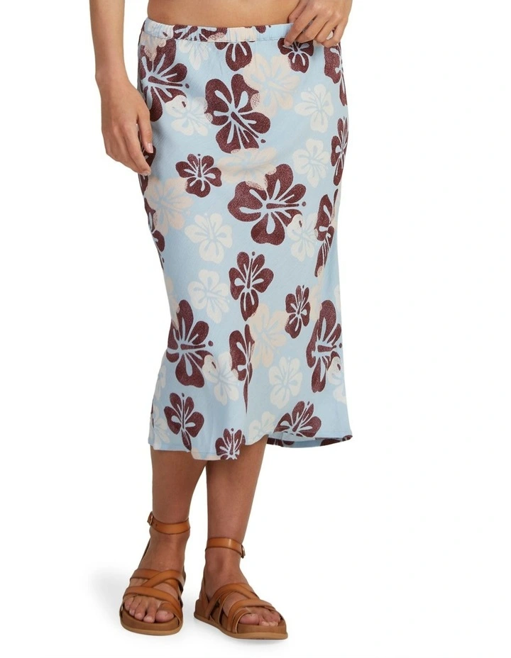 Aloha Sessions Midi Skirt in Blue image 1
