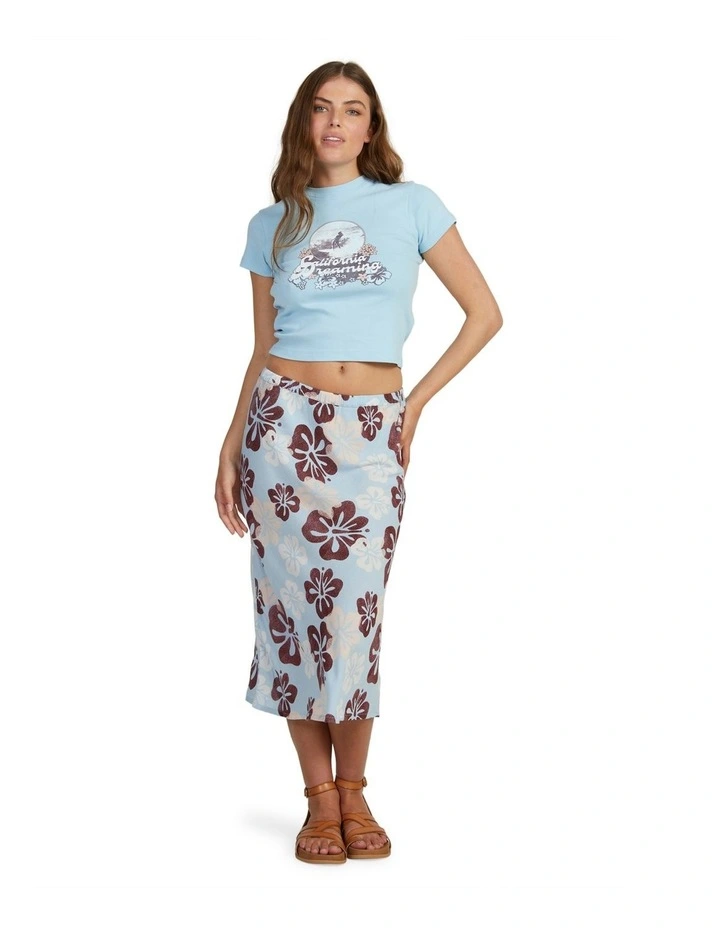 Aloha Sessions Midi Skirt in Blue image 5