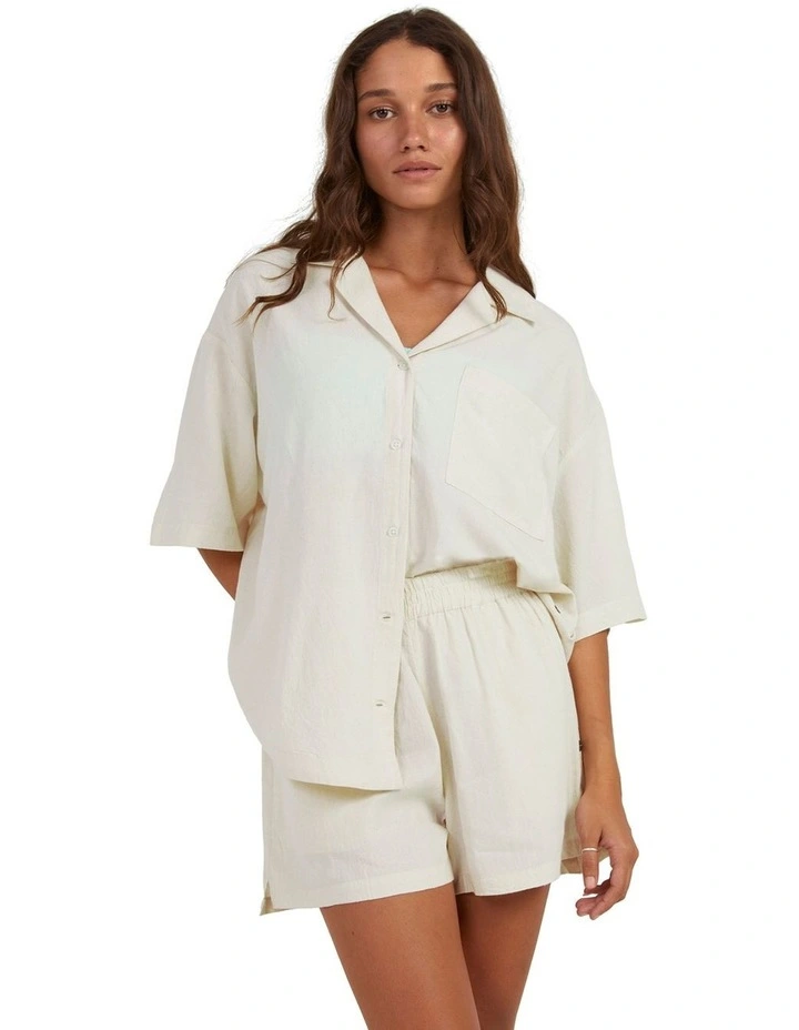 Bisous Short Sleeve Shirt in Undyed image 1