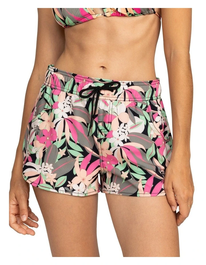 Wave Printed 2 Board Shorts in Anthracite Palm Songs image 1