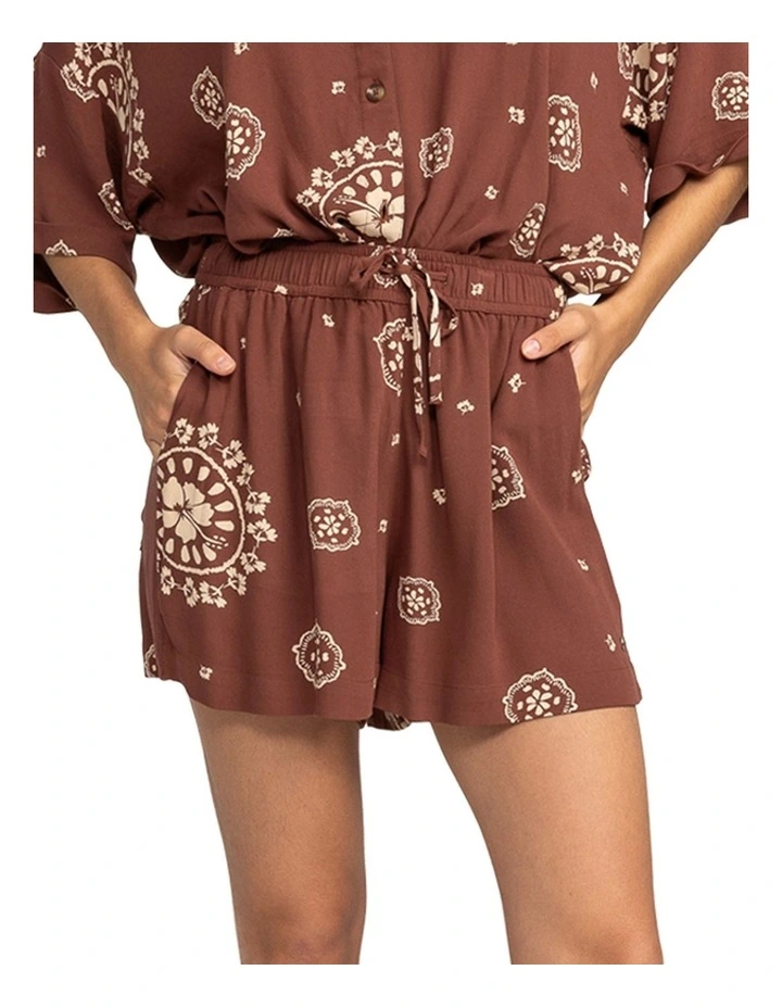 Lekeitio Break Elasticated Waist Beach Shorts in Root Beer image 1