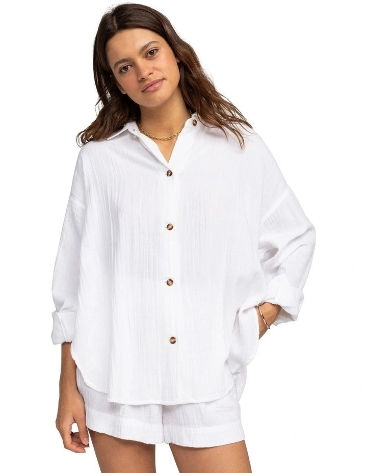 Morning Time Long Sleeve Shirt in Snow White image 1