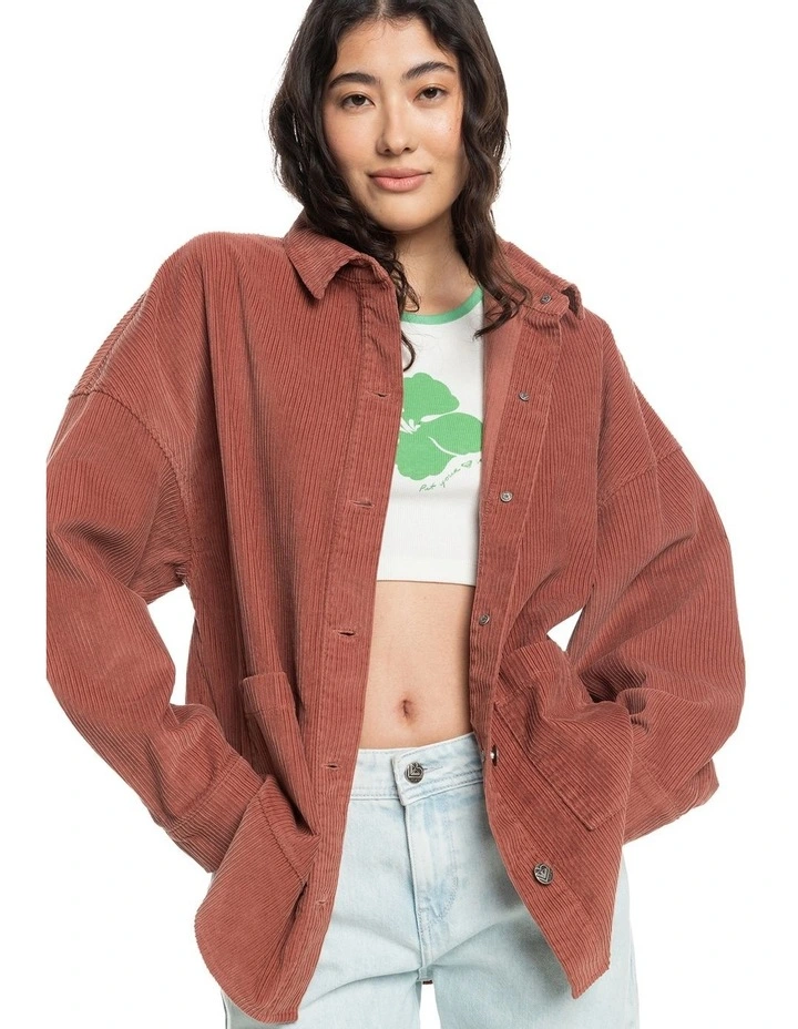Kick Back Washed Long Sleeve Shirt in Cedar Wood image 1