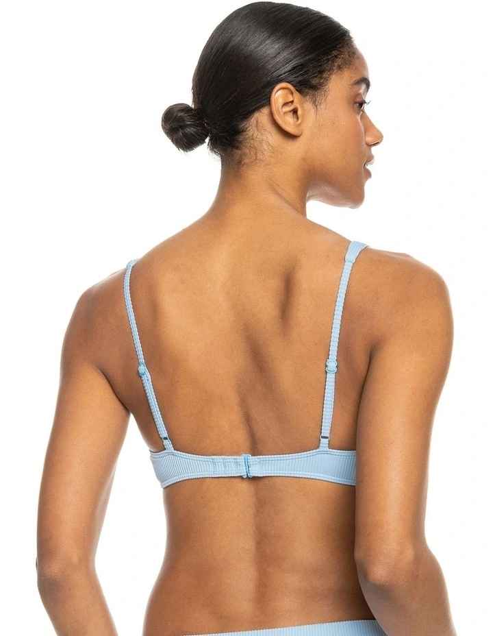 Rib  Love Offshore V-Neck Bikini Top in Bel Air Blue image 2