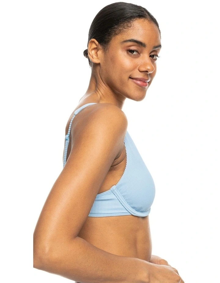 Rib  Love Offshore V-Neck Bikini Top in Bel Air Blue image 3