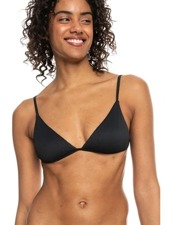 Rib  Love The Quiver Tri Bikini Top in Anthracite