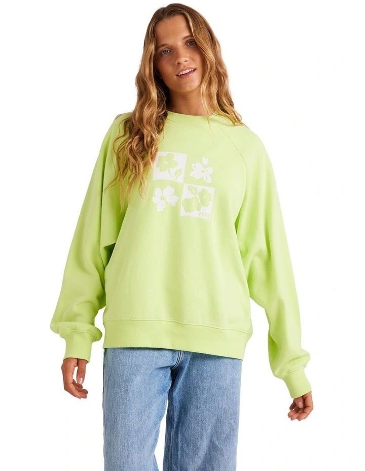 High Side Crew Sweater in Sharp Green image 1
