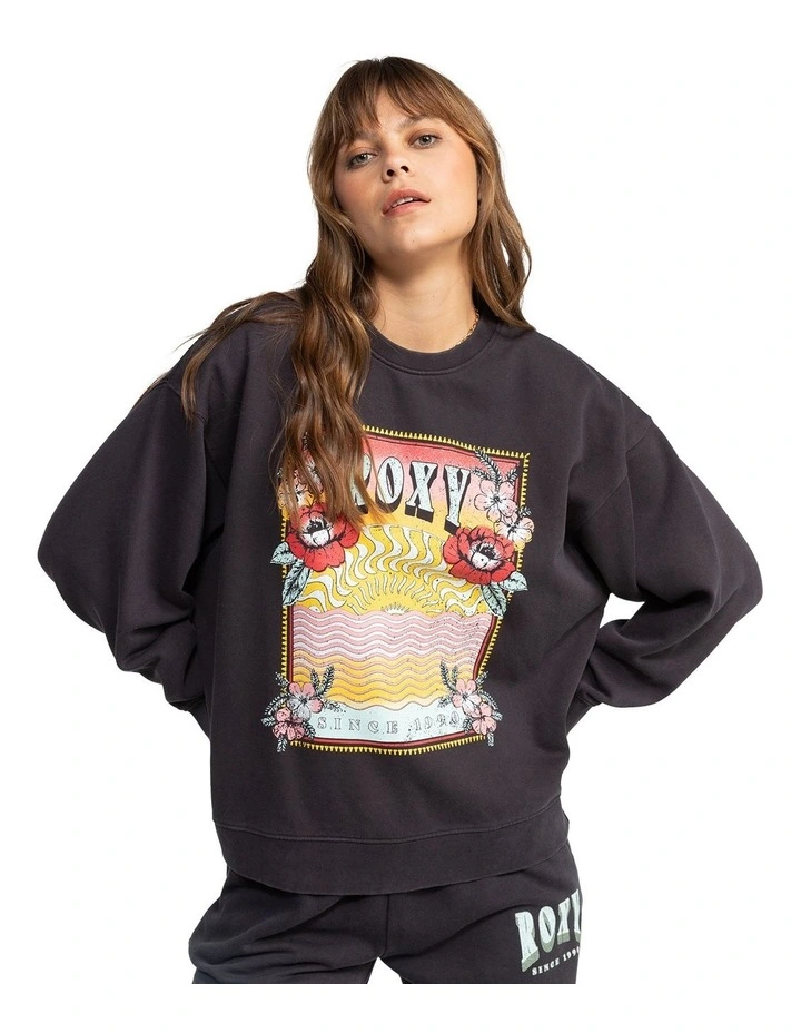 Into The Night Crew Neck Sweatshirt in Black image 1