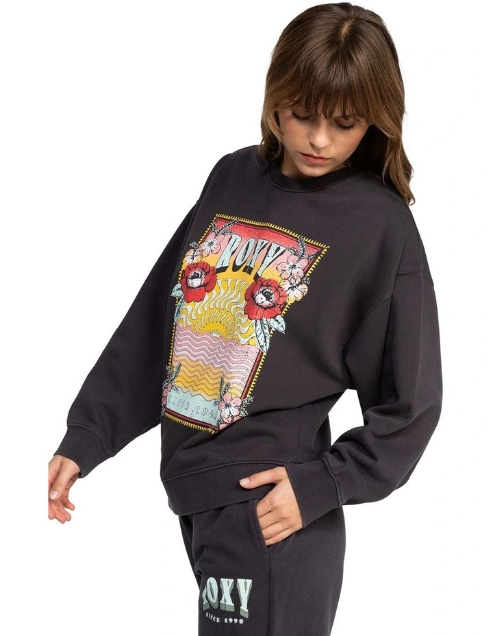 Into The Night Crew Neck Sweatshirt in Black image 3