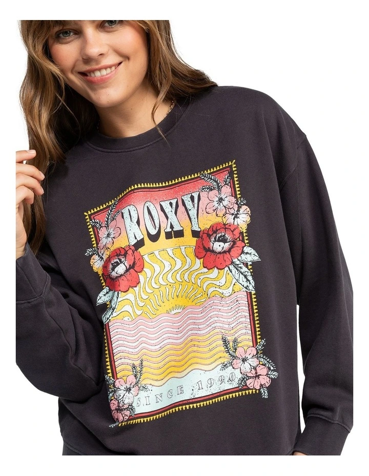 Into The Night Crew Neck Sweatshirt in Black image 4
