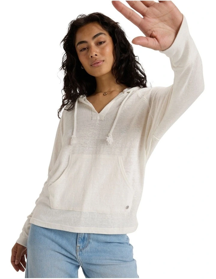 Destination Surf Pullover Hoodie in White image 1