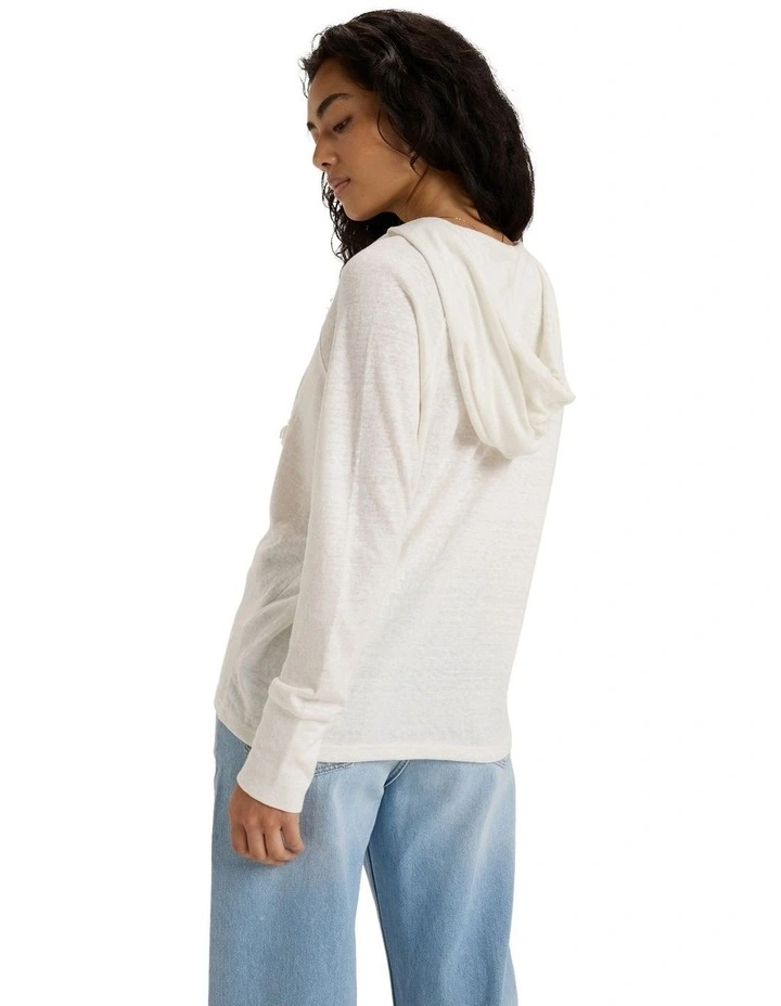 Destination Surf Pullover Hoodie in White image 2