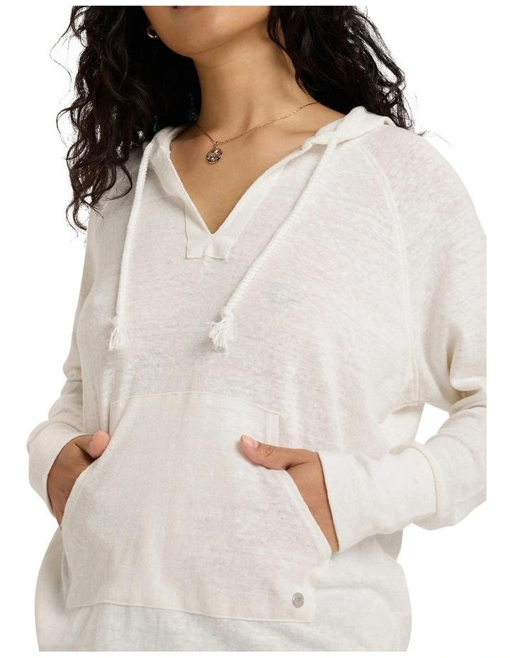 Destination Surf Pullover Hoodie in White image 4