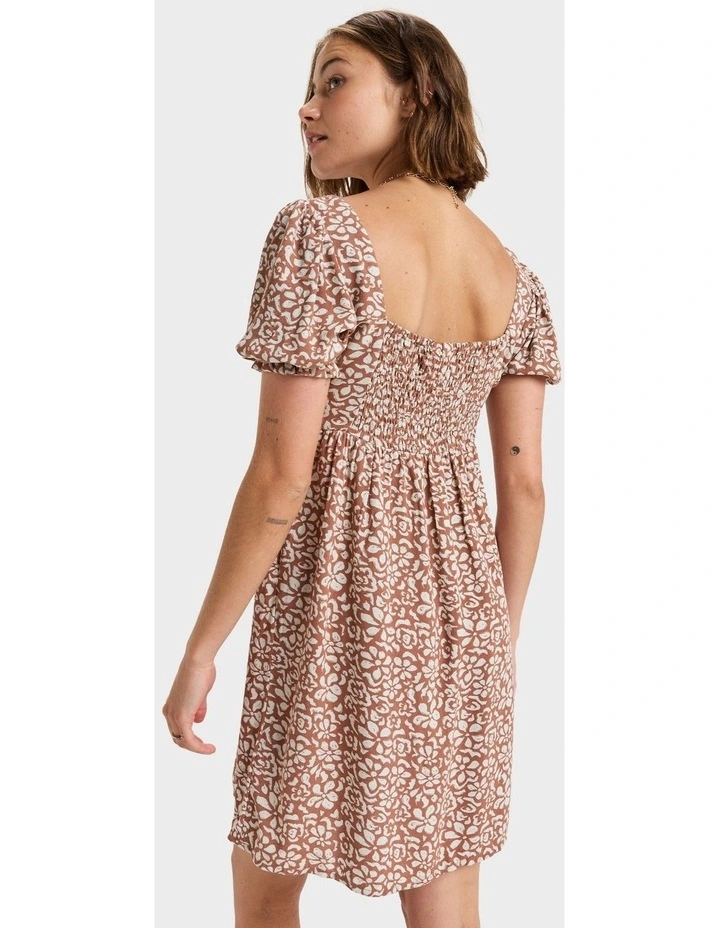 Frill Bloom Mini Dress Brown image 2