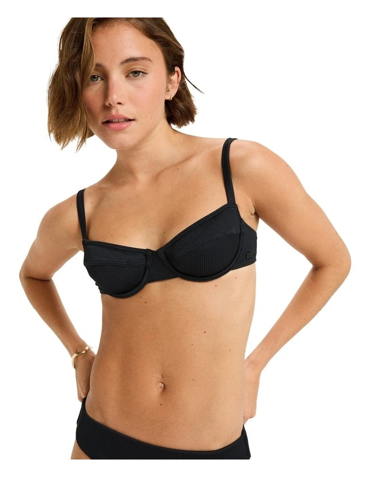 Rib Love The New Muse Full Coverage Bikini Top in Black image 1