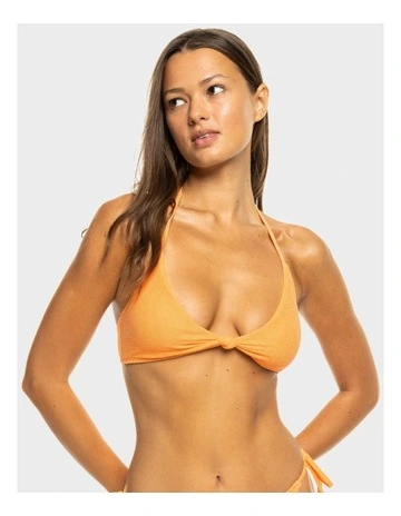Dalia Halter Neck Bikini Top in Orange