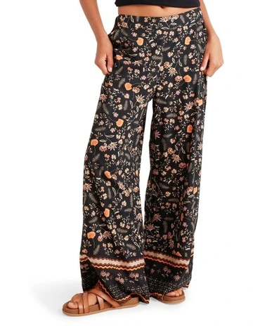 Midnight Avenue Border Pants in Black