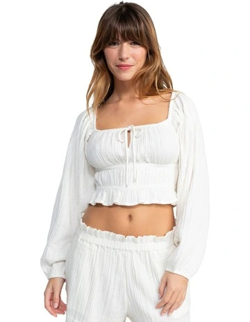 Summer Sky Blouse in Egret