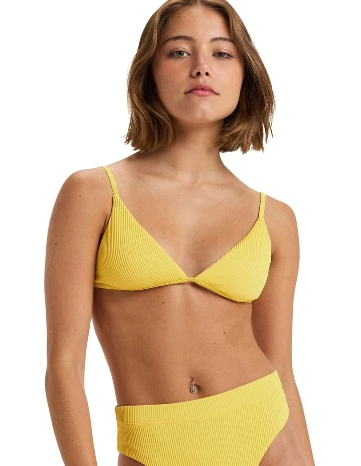 Rib Love The Quiver Tri Bikini Top in Yellow image 1