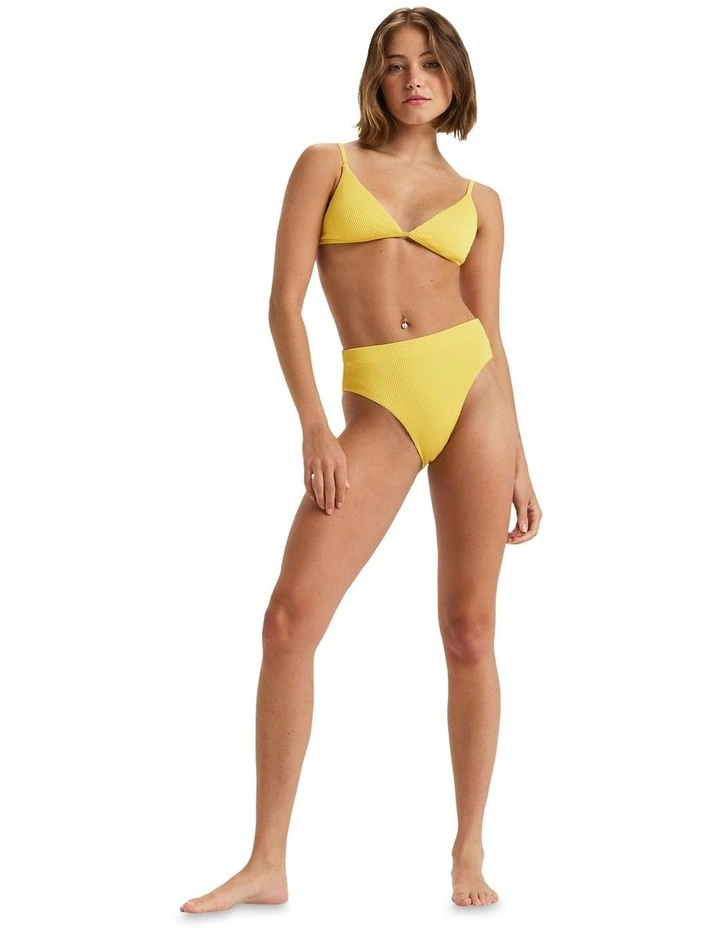 Rib Love The Quiver Tri Bikini Top in Yellow image 4