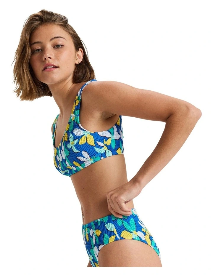 Sunny Days Floral Bralette Bikini Top in Blue image 3