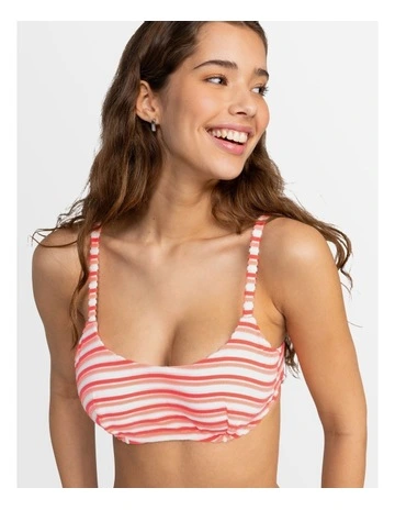 Party Wave D cup Bikini Top in Pink