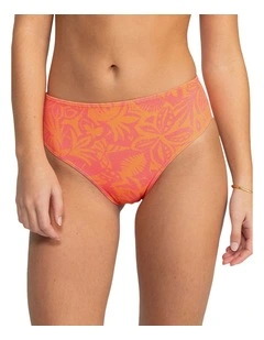 Suntrip Midwaist Moderate Bikini Bottom in Pink