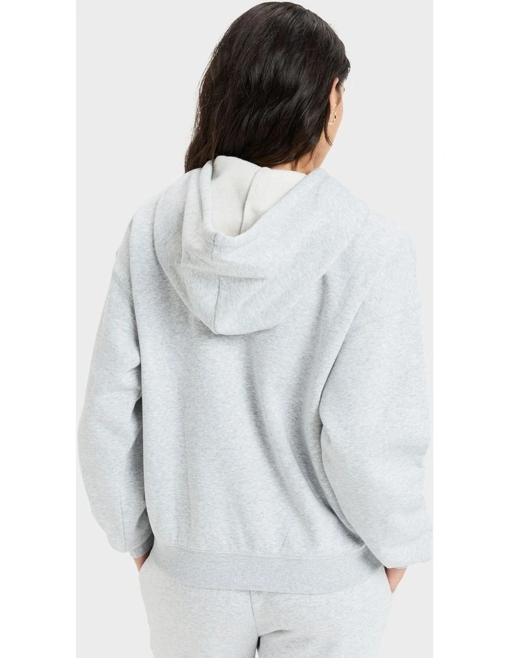 Perfect Place Zip Brushed Fleece Top in Grey image 2