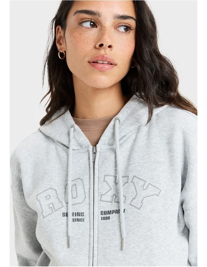 Perfect Place Zip Brushed Fleece Top in Grey image 4