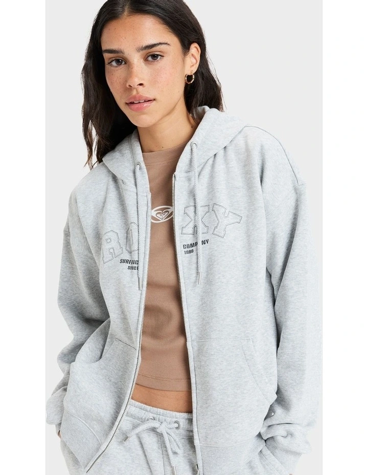Perfect Place Zip Brushed Fleece Top in Grey image 5