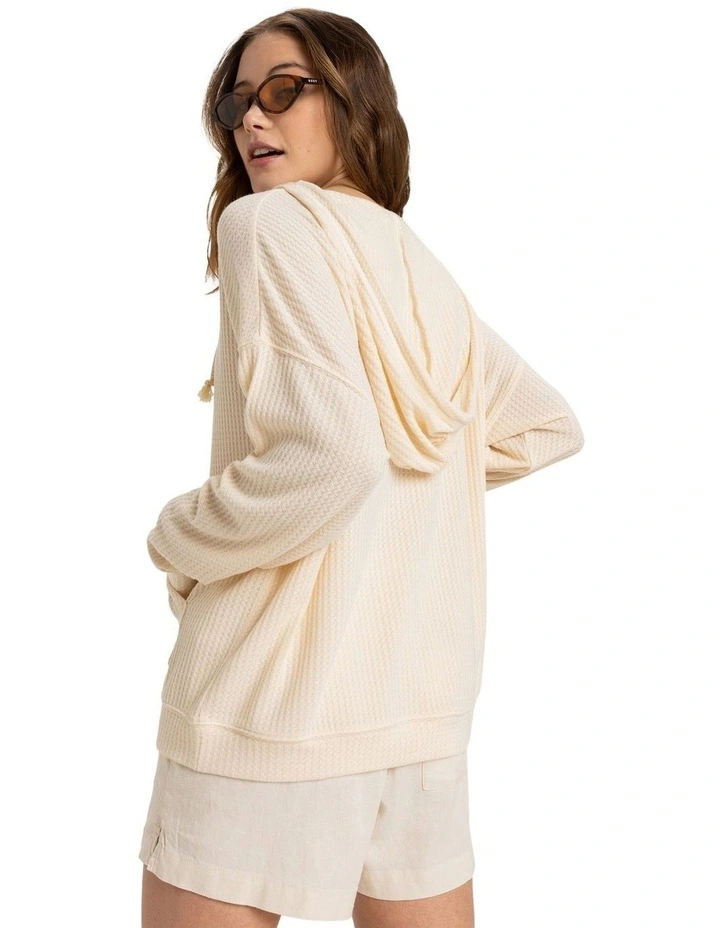 Ocean Drive Hooded Long Sleeve T-shirt in Parchment image 2