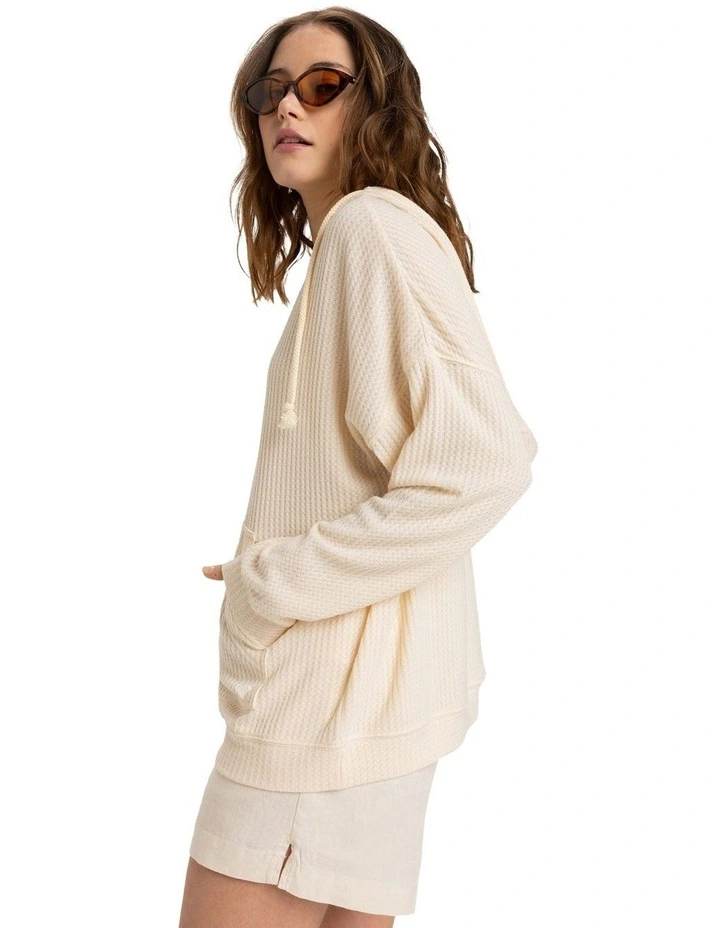 Ocean Drive Hooded Long Sleeve T-shirt in Parchment image 3