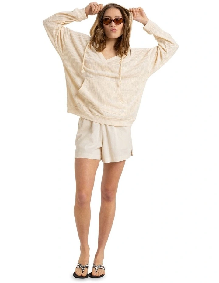 Ocean Drive Hooded Long Sleeve T-shirt in Parchment image 5