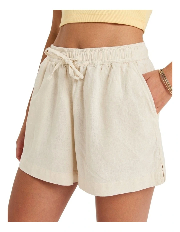 Lekeitio Break Mid Elastic Waist Shorts in Beige image 4