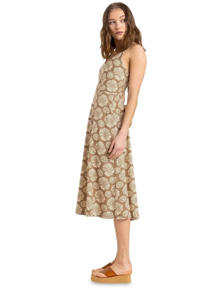 Island Glow Midi Dress in Brown image 3