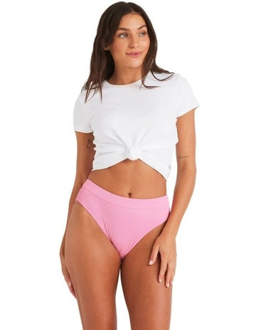 Rib Love The Shorey Bikini Bottom in Pink