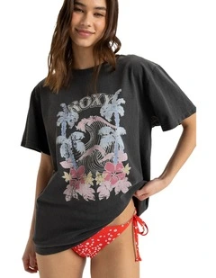 Sunny Oversized Stone Wash T-shirt in Black