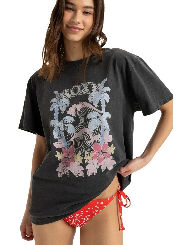 Sunny Oversized Stone Wash T-shirt in Black image 1