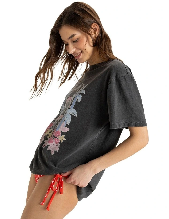 Sunny Oversized Stone Wash T-shirt in Black image 3