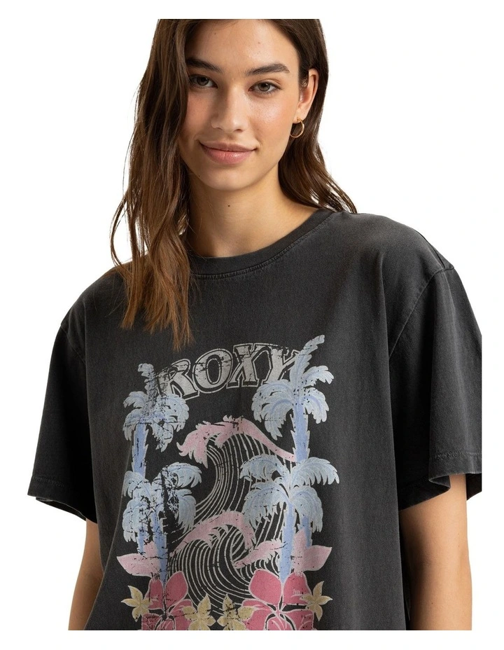 Sunny Oversized Stone Wash T-shirt in Black image 4