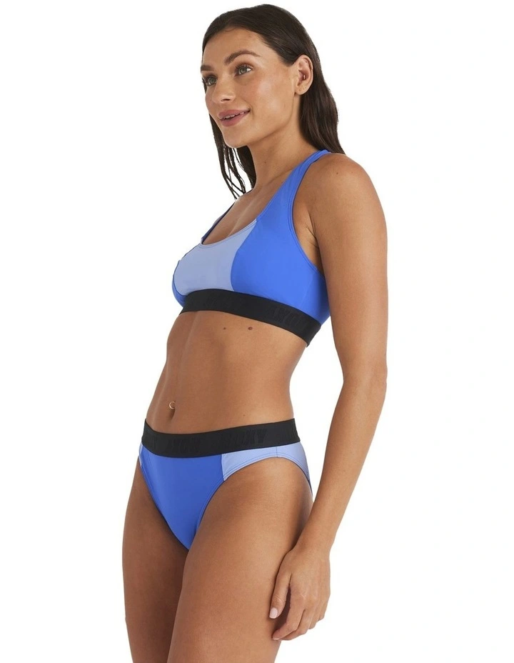 Block Active Cross Back Moderate Bikini Bottom in Dazzling Blue image 3