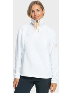 Chloe Kim Layer Half Zip Fleece Jumper in White