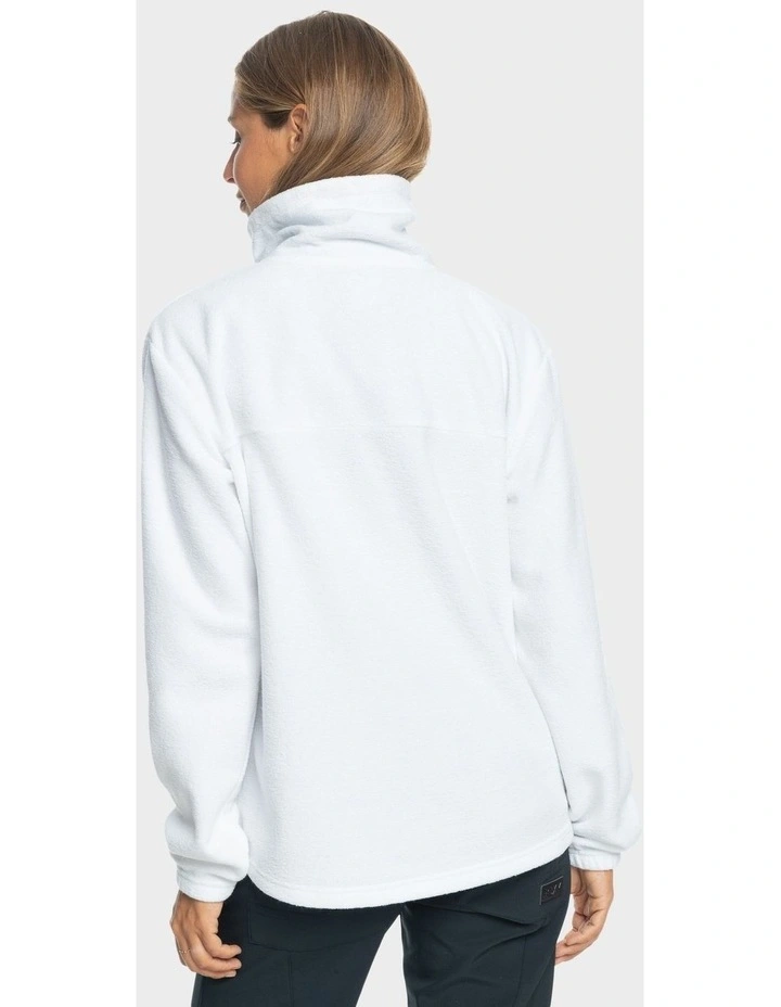 Chloe Kim Layer Half Zip Fleece Jumper in White image 2