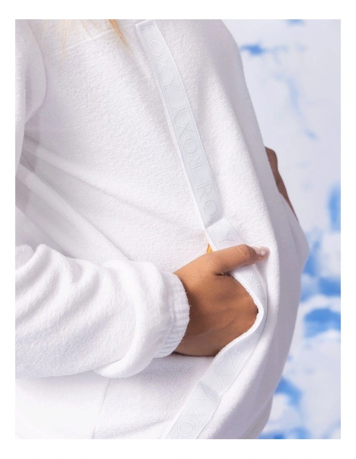 Chloe Kim Layer Half Zip Fleece Jumper in White image 5