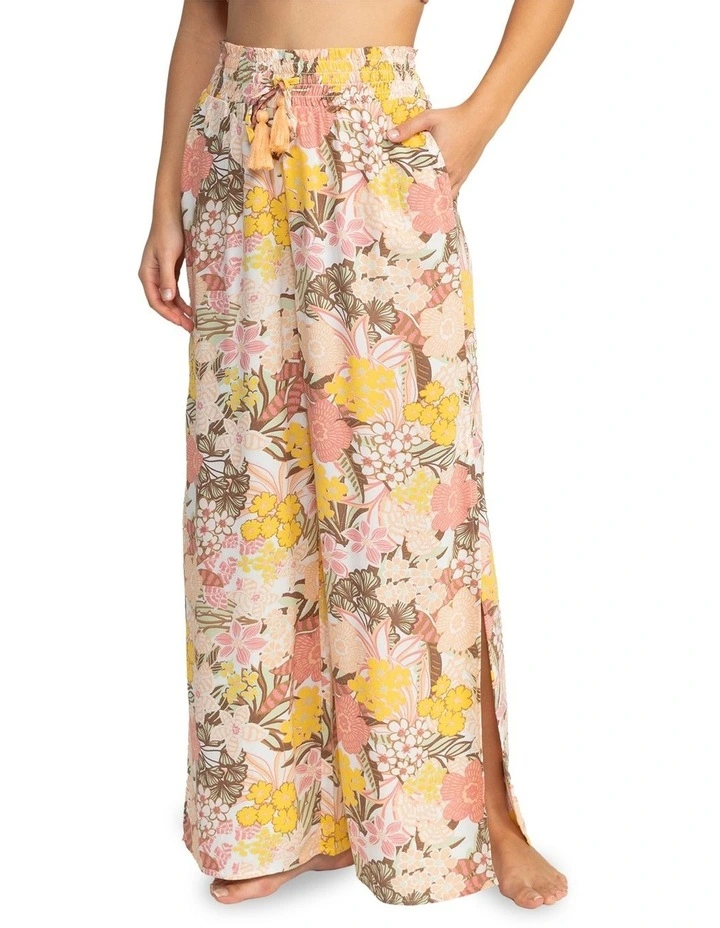 Tropical Rhythm Wide Leg Beach Pants in White image 1