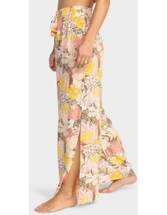 Tropical Rhythm Wide Leg Beach Pants in White