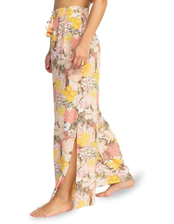 Tropical Rhythm Wide Leg Beach Pants in White image 2